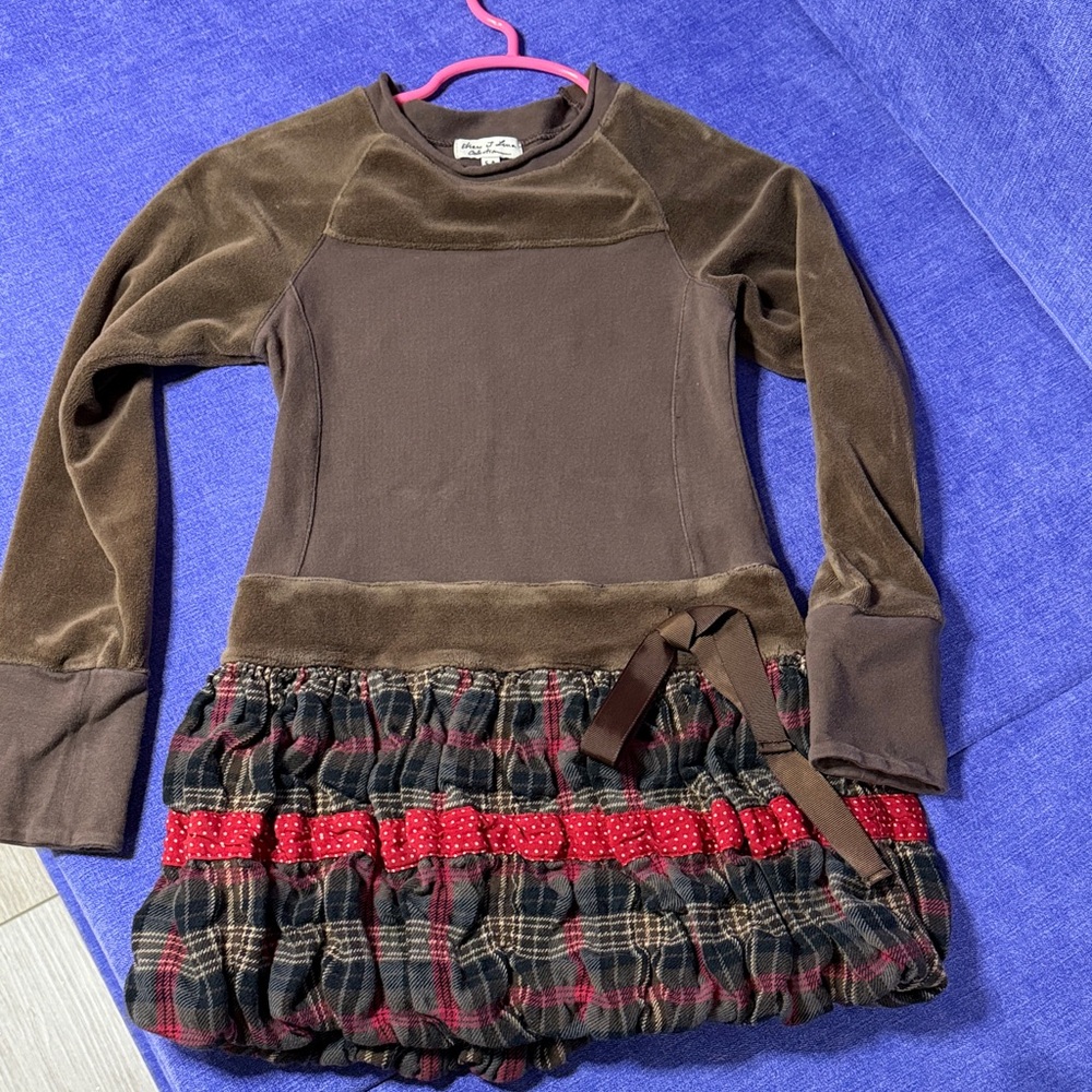 Brown and Red Girls Dress